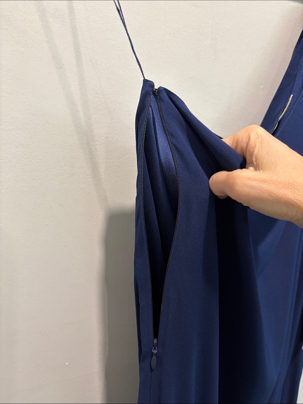 Ramy Brook Navy Silk One-Shoulder Romper NWT Size L Asymmetrical Draped Chic - Picture 10 of 14